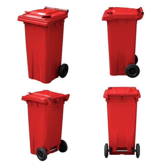 120 Litre Wheelie Bin | Red