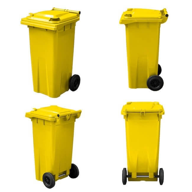120 Litre Wheelie Bin | Yellow