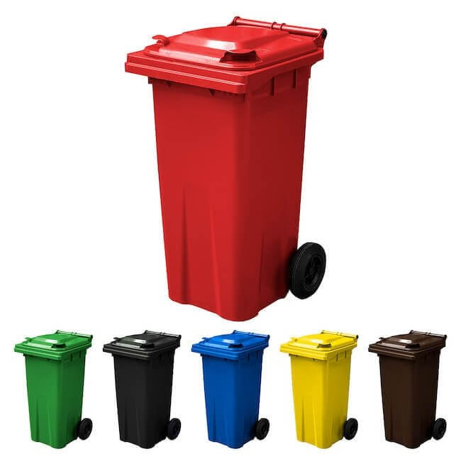 120 Litre Wheelie Bin | Red