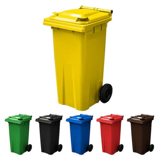 120 Litre Wheelie Bin | Yellow