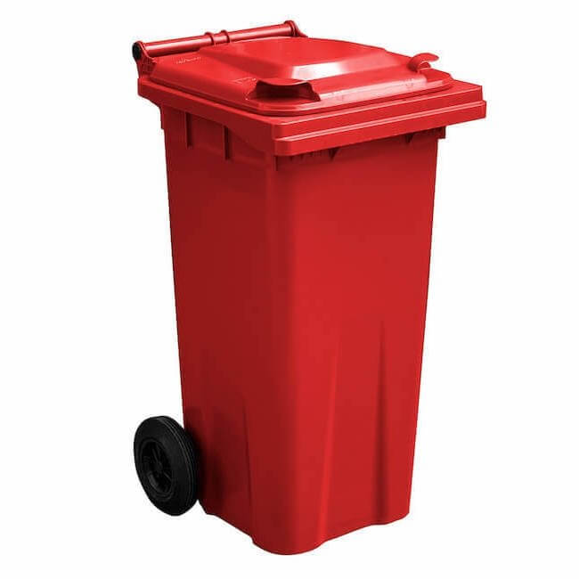 120 Litre Wheelie Bin | Red