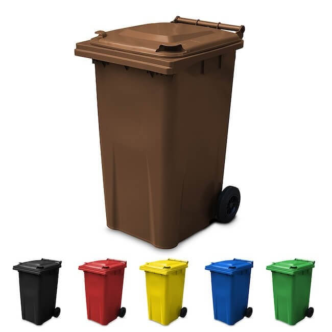 240 Litre Wheelie Bin | Brown