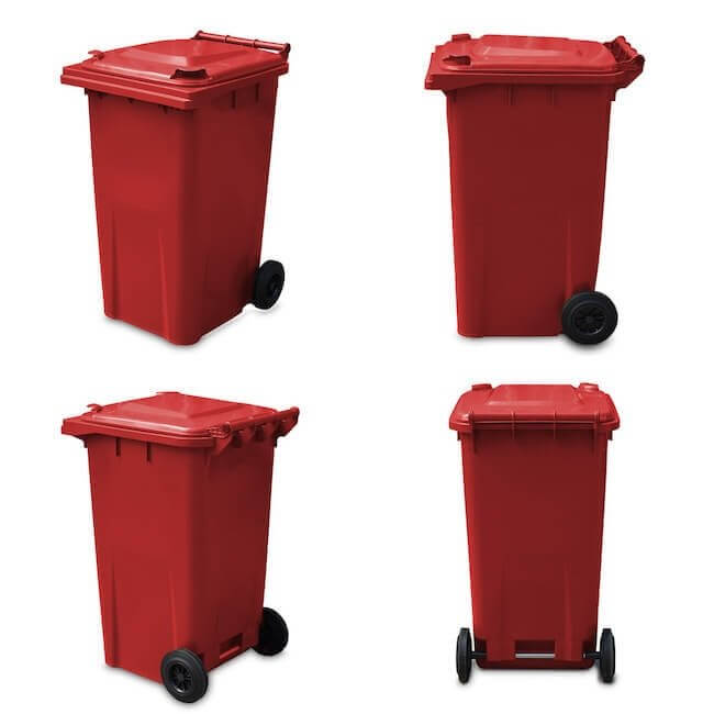 240 Litre Wheelie Bin | Red