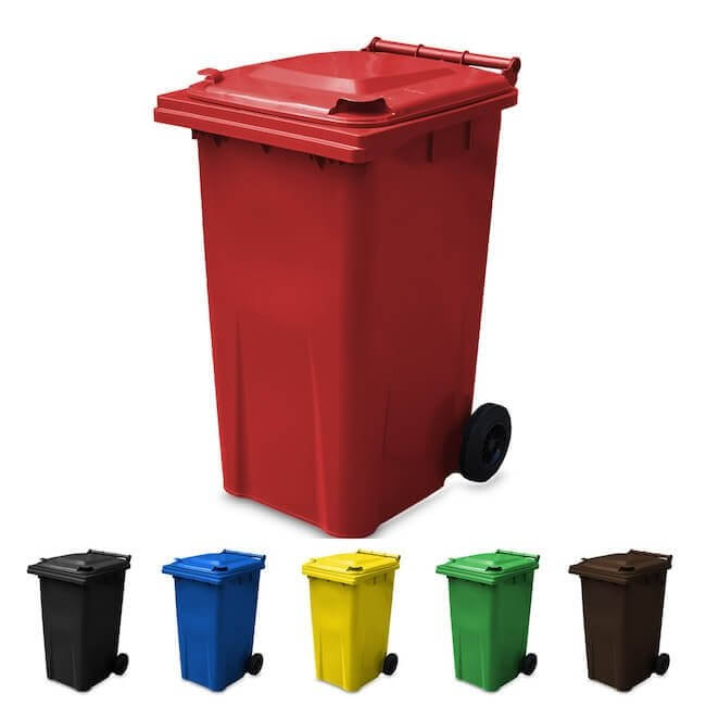 240 Litre Wheelie Bin | Red