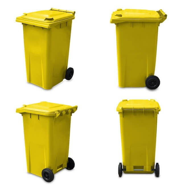 240 Litre Wheelie Bin | Yellow