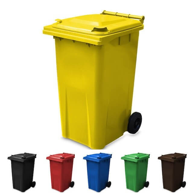 240 Litre Wheelie Bin | Yellow