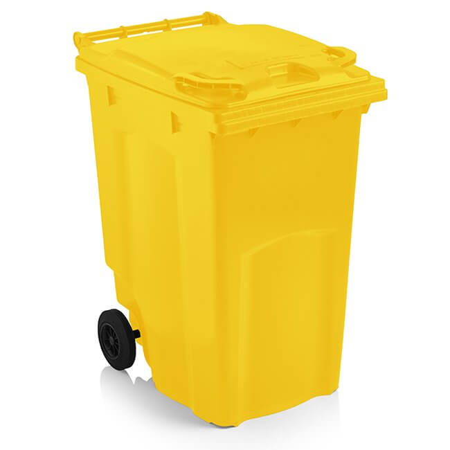 360L Yellow Wheelie Bin Durable HDPE Construction — getWheelieBins
