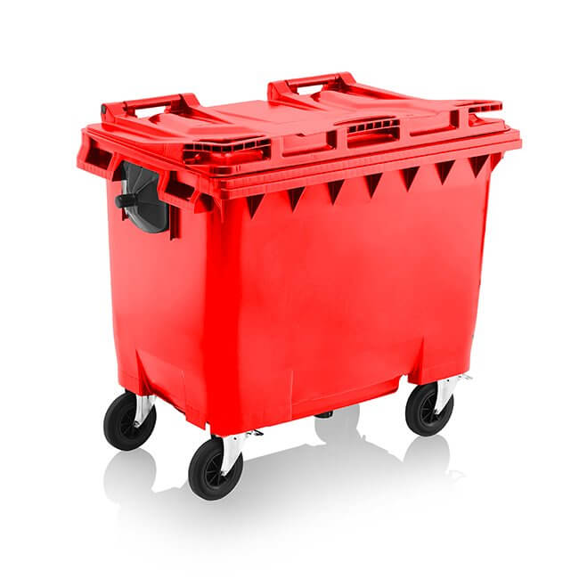 Red 1100 Litre Wheelie Bin Spacious & Durable — getWheelieBins